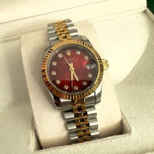 SilverXGold Braided Ruby Dial High Grade Watch
