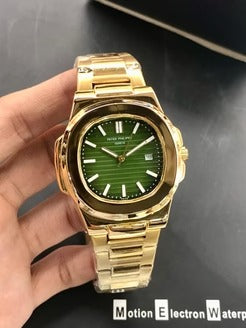 Patek Phillips Nautilus Gold Chain Green Dial