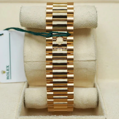 Rolex Date 40 228398TBR Yellow Gold Green Roman Dial