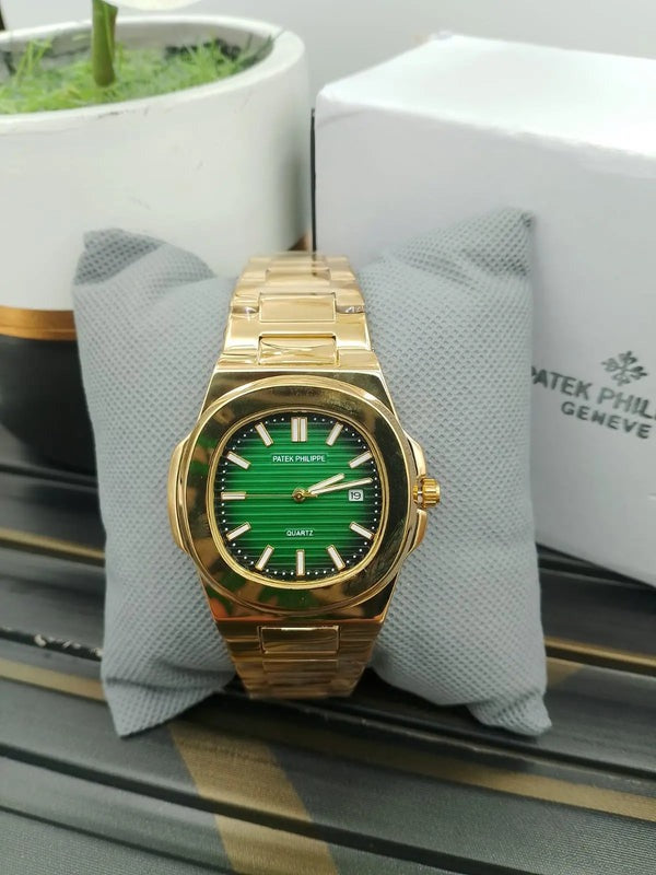 Patek Phillips Nautilus Gold Chain Green Dial