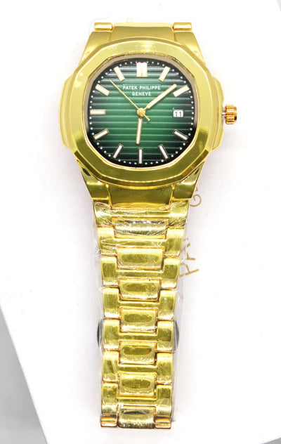 Patek Phillips Nautilus Gold Chain Green Dial